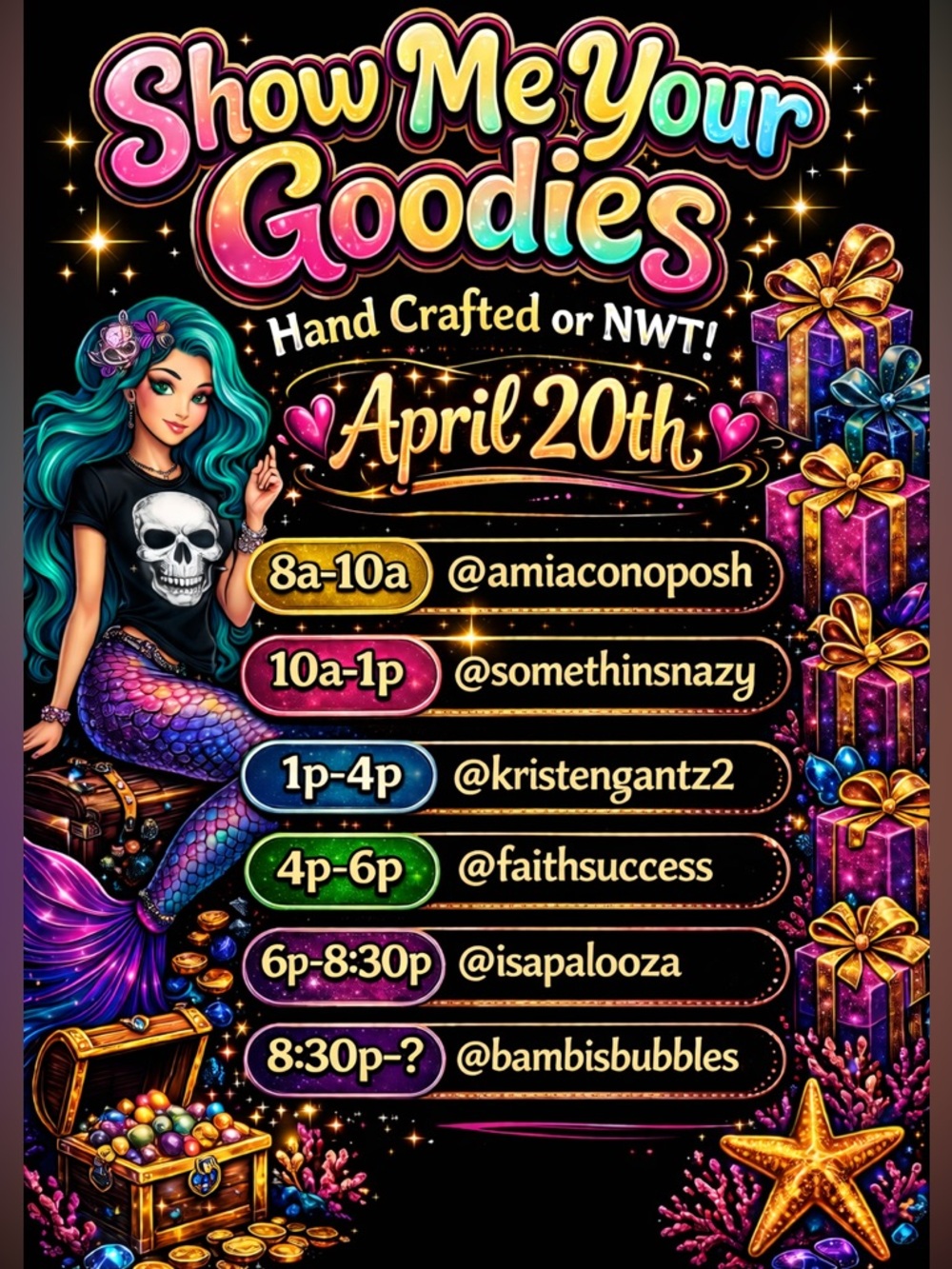 Show Me Your Goodies Share Show Train - Mondays! 
EST 8a -?